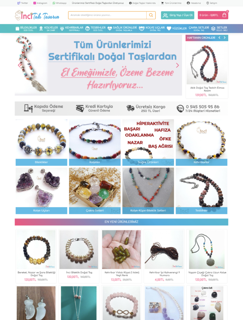 İnci Takı Tasarım E-Ticaret Sitesi