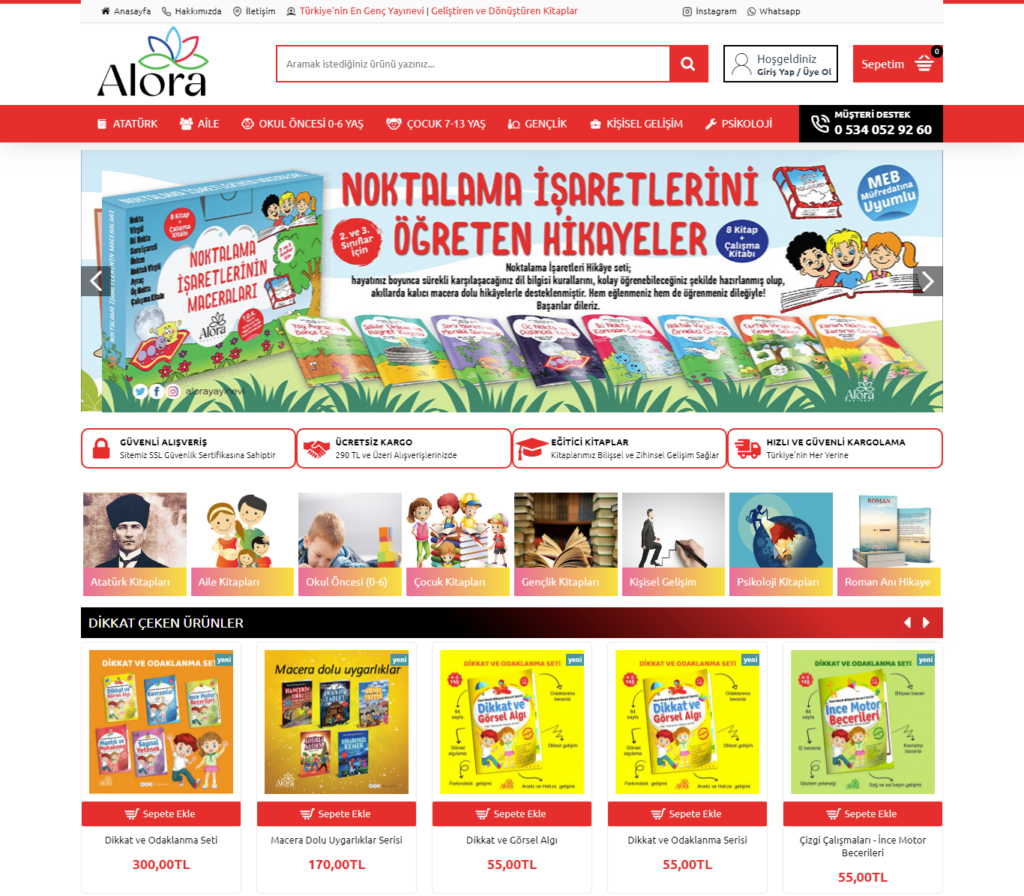 Alora Kitapevi E-ticaret Sitesi