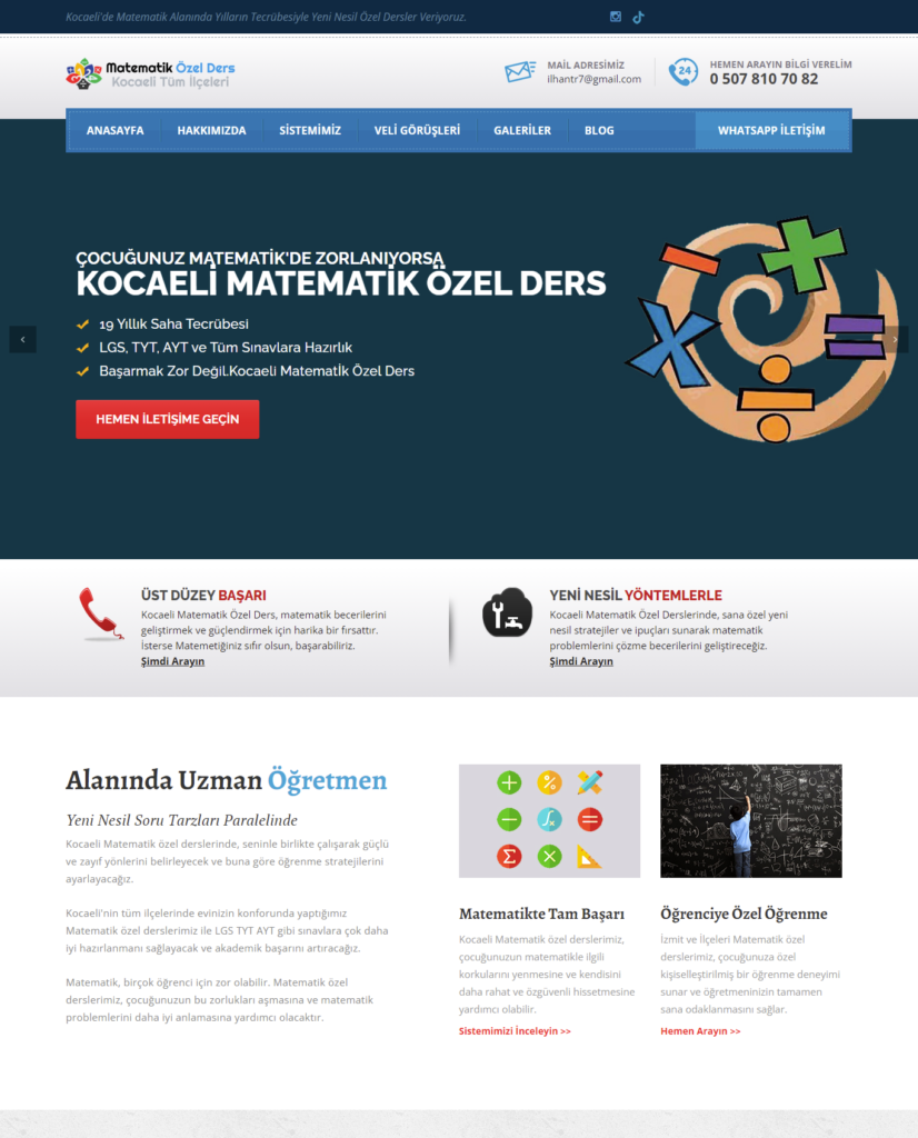 Matematik Özel Ders Web Sitesi