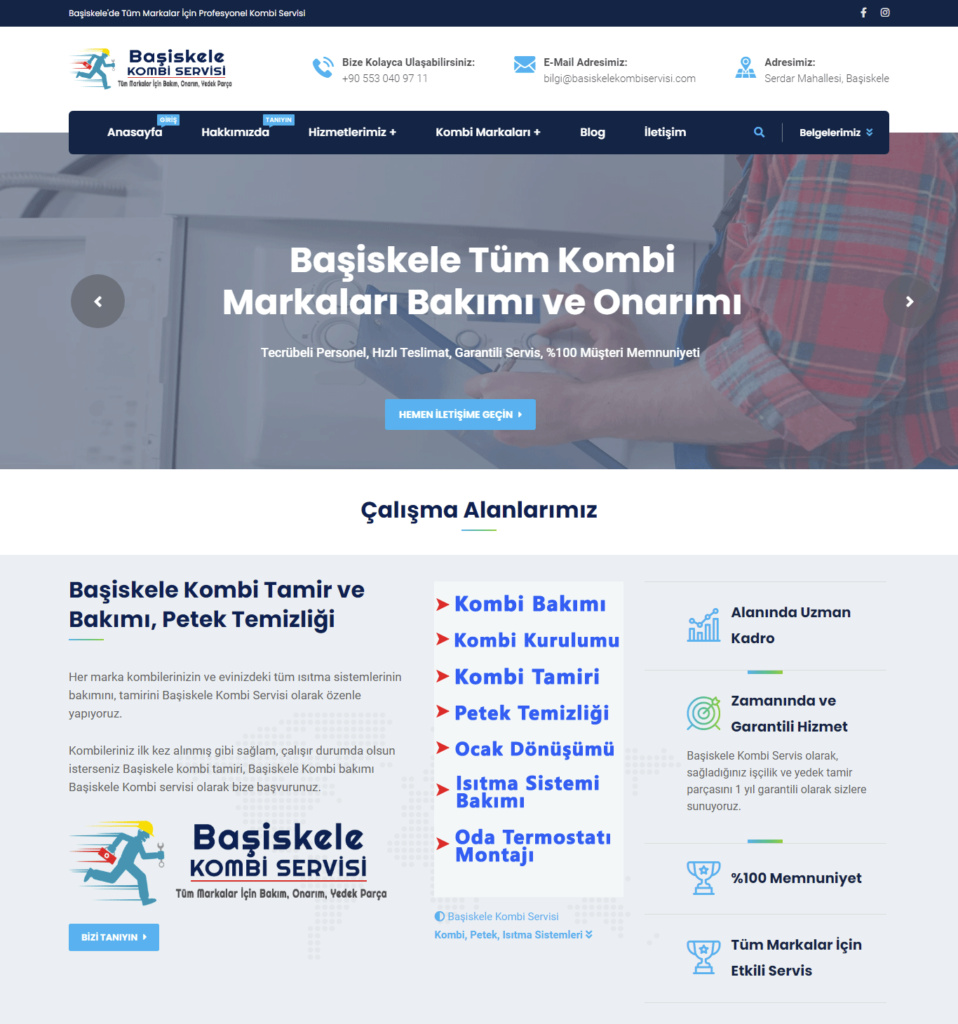 Başiskele Kombi Servisi Web Sitesi