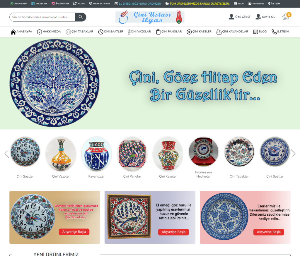 Çini Ustası İlyas Yeni E-Ticaret Sitesi