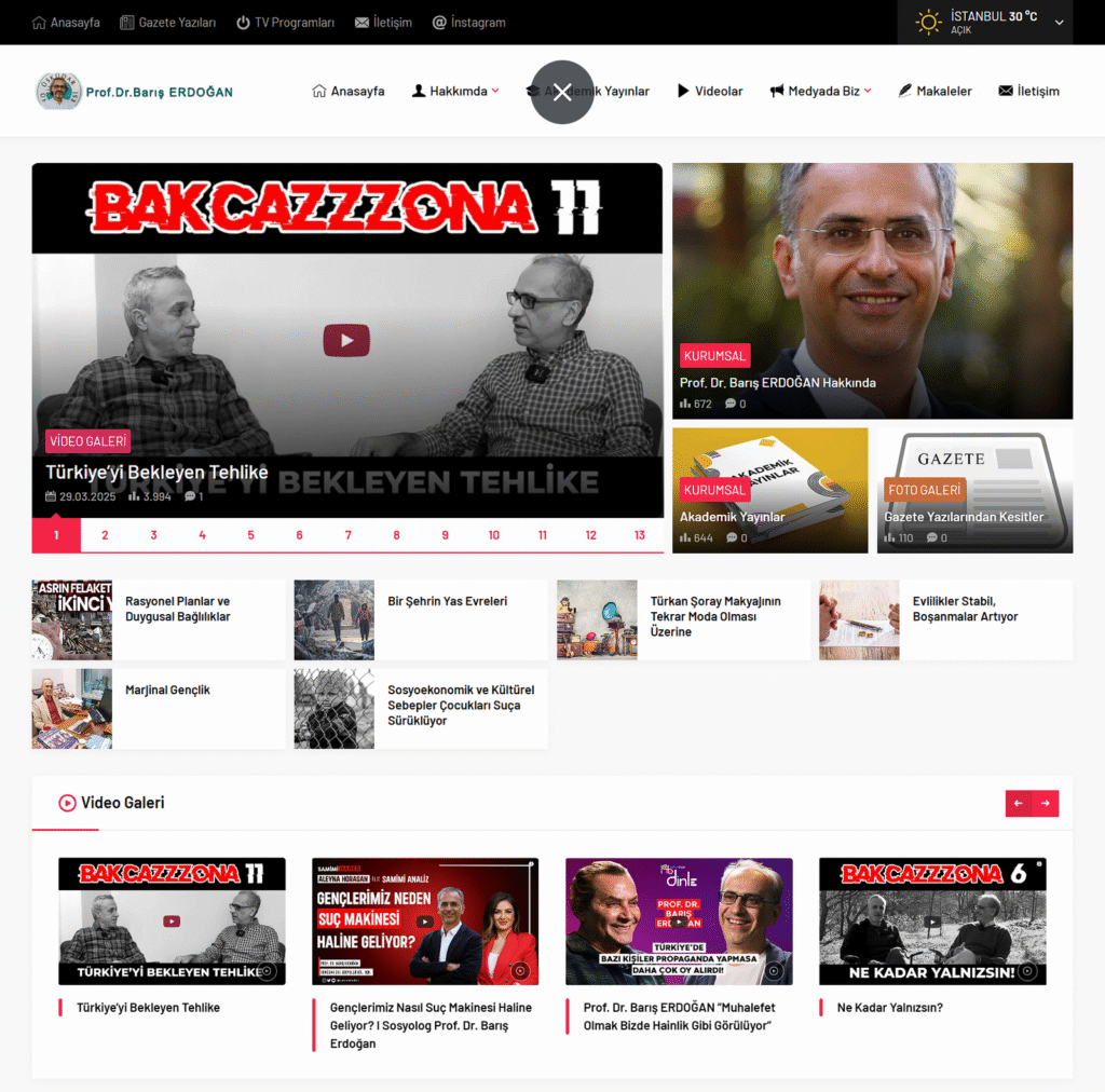 Prof. Dr. Barış Erdoğan Web Sitesi