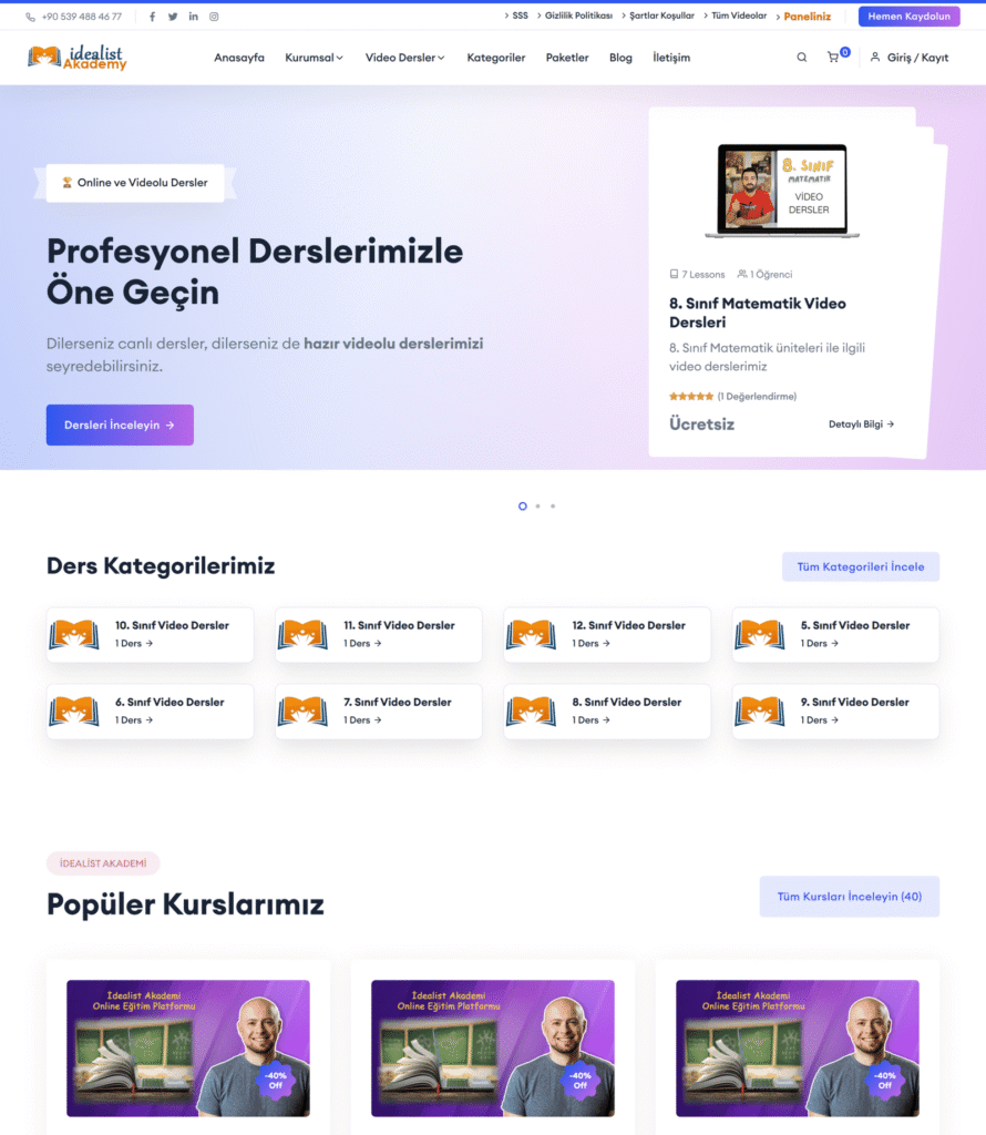 İdealist Akademi Eğitim Bilgi Web Sitesi