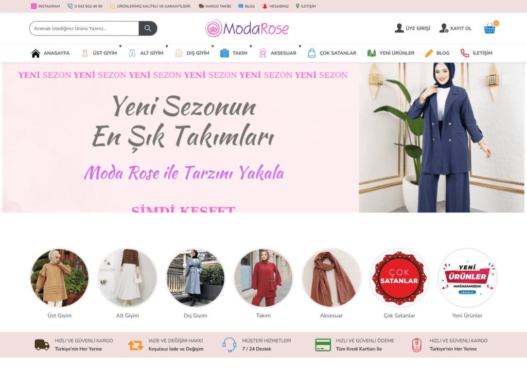 Moda Rose E-Ticaret Sitesi