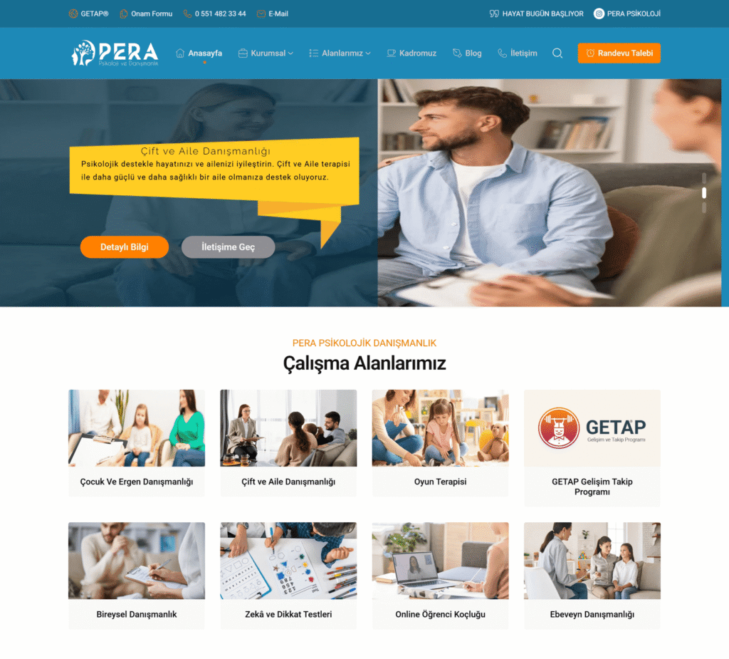 Pera Psikolojik Danışmanlık Web Sitesi