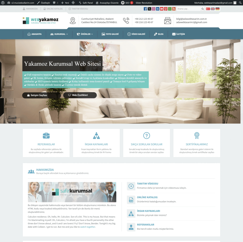 Yakamoz Kurumsal Web Sitesi